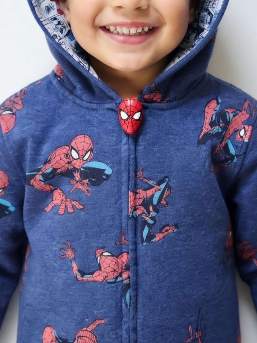 BOYS DISNEY MARVEL SPIDERMAN ZIP HOODIE SZ 5T - Picture 3 of 6